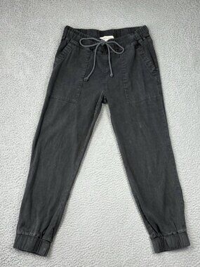 Cloth & Stone Joggers Womens Medium Tencel Tapered Ankle Drawstring Faded Black